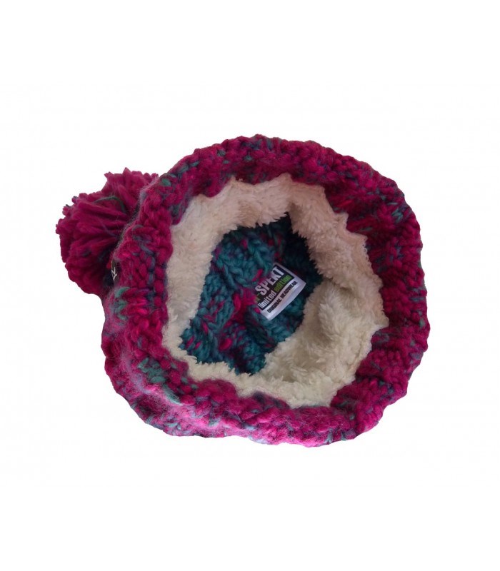 R-SPEKT Dětský Kulich Maxi PomPom Beanie Modrovínový (5)
